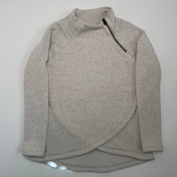 Athleta Funnel Zip Neck Fleece Pullover Sweatshirt - Picture 1 of 6